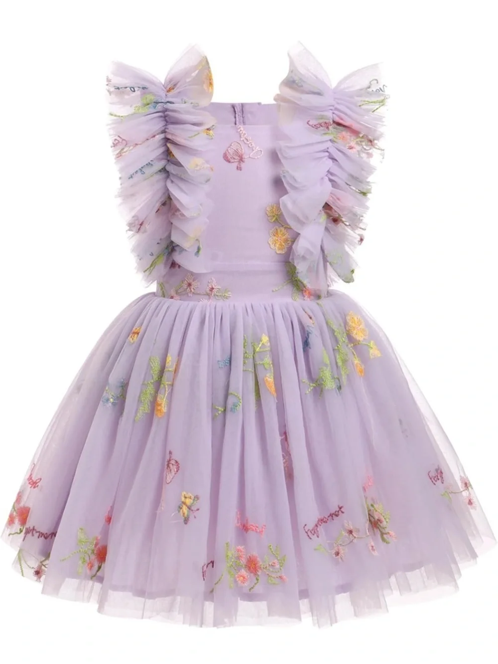Floral purple tutu spring summer tulle dress